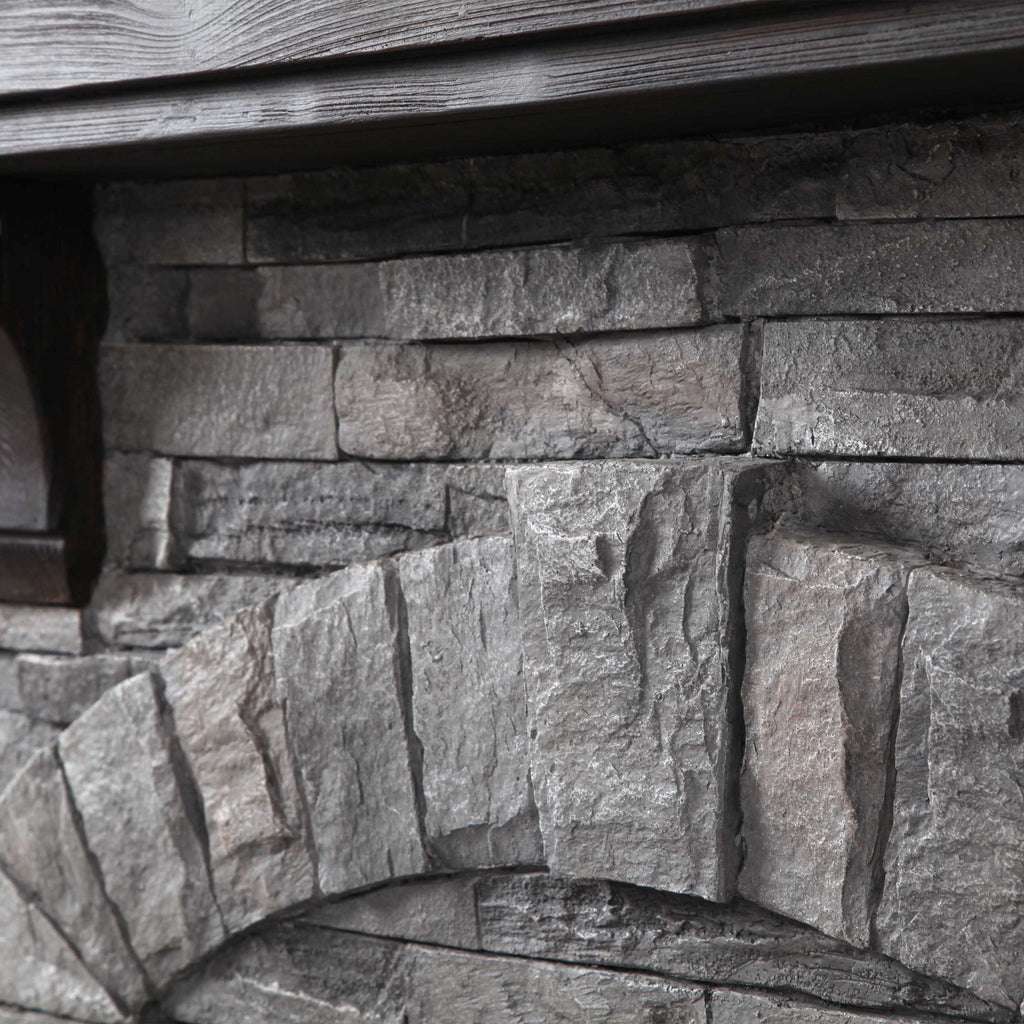 FFP20121 45" Electric Fireplace Mantel with Faux Brick-Grey