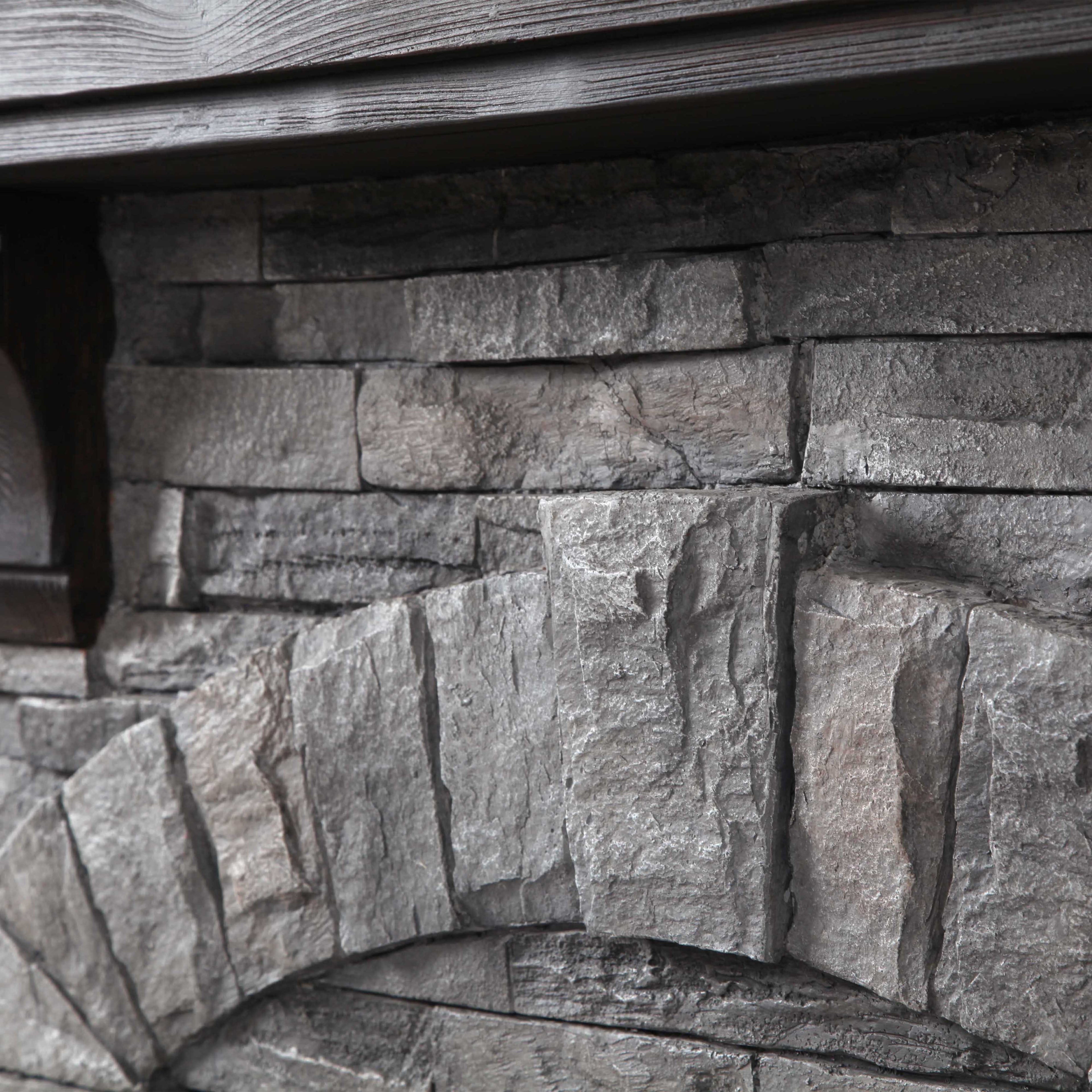 FFP20121 45" Electric Fireplace Mantel with Faux Brick-Grey