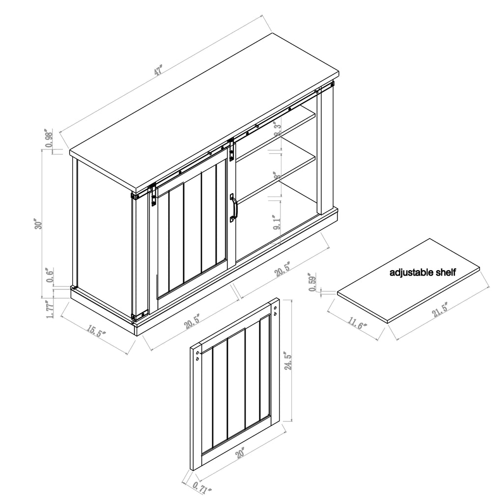FTS20831 47" TV Stand-Grey
