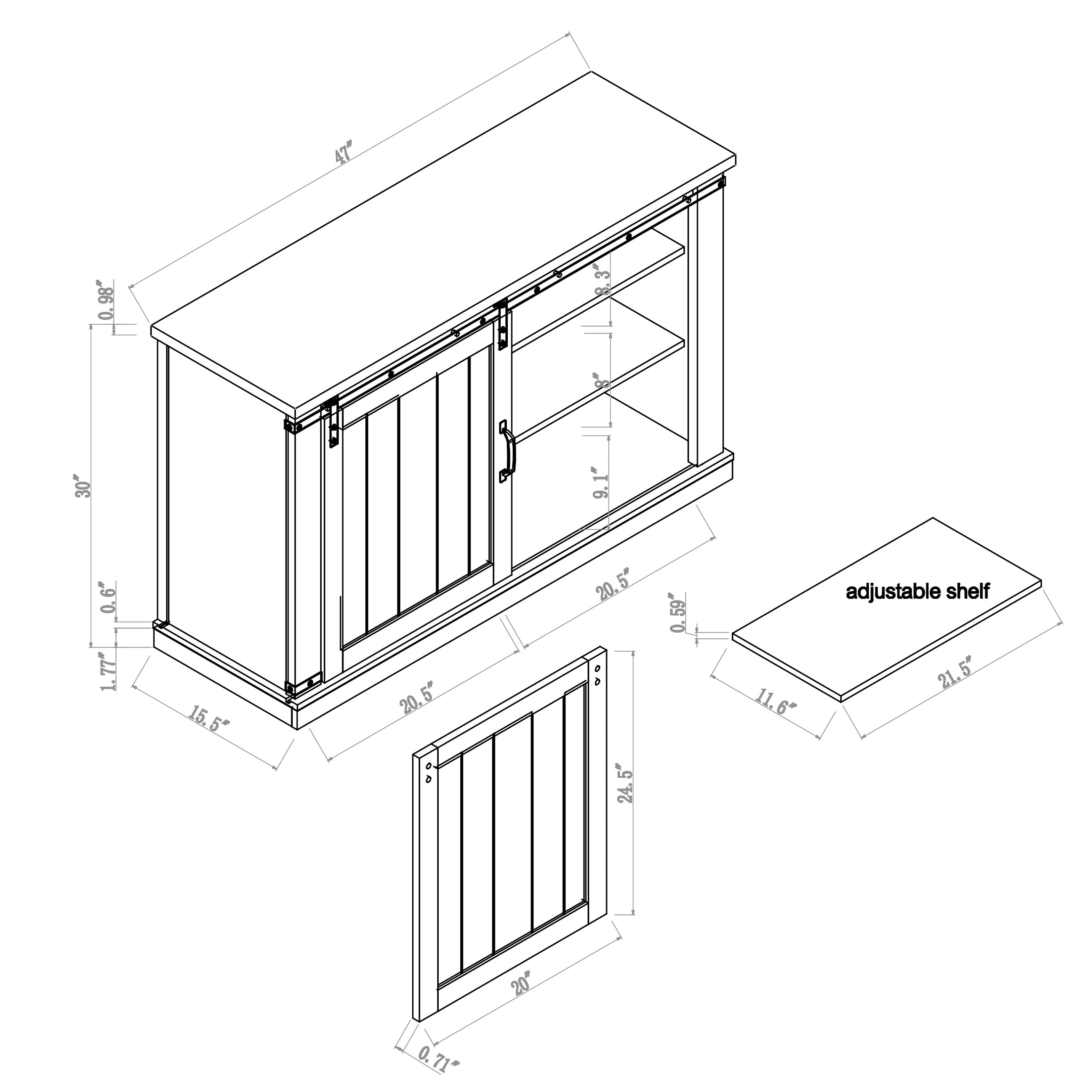 FTS20821 47" TV Stand-Offwhite