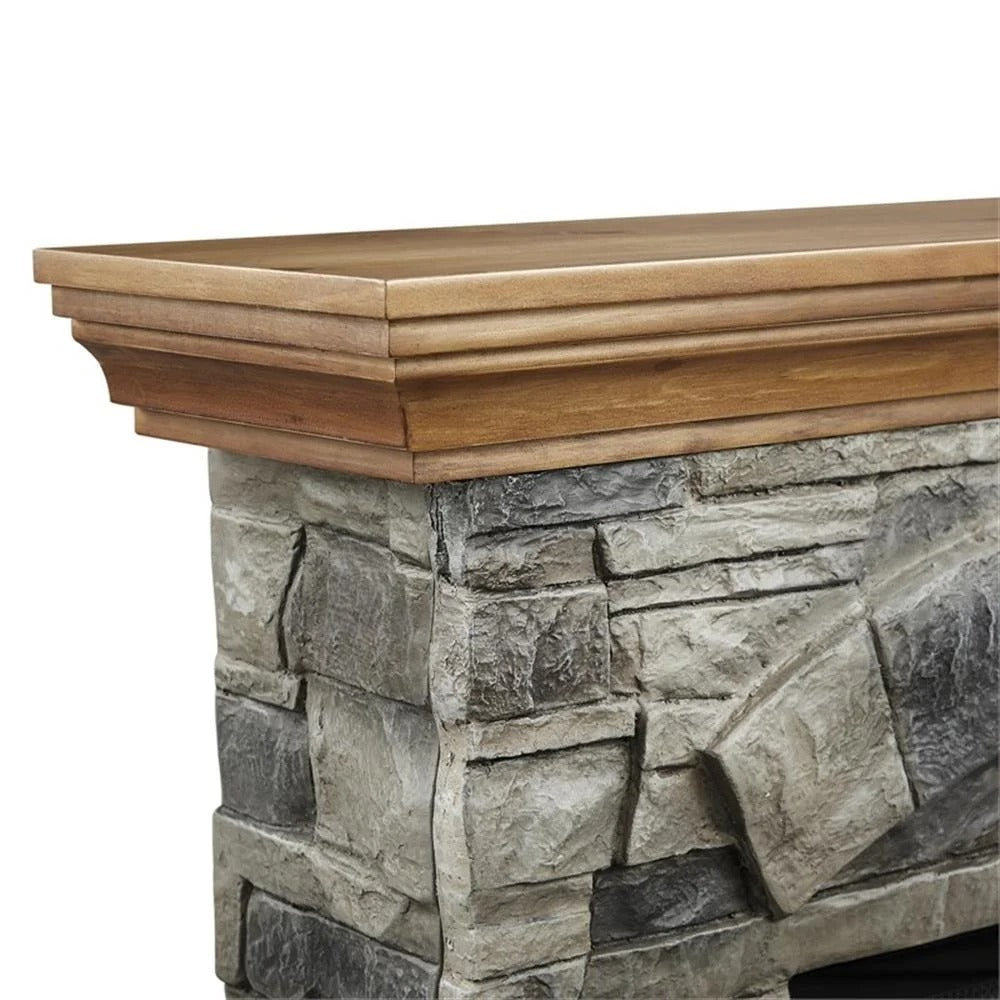 FFP21233 40" Electric Fireplace Mantel with Faux Brick-Brown