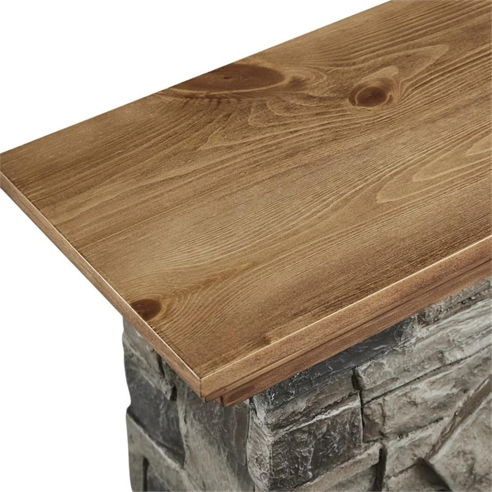 FFP21233 40" Electric Fireplace Mantel with Faux Brick-Brown