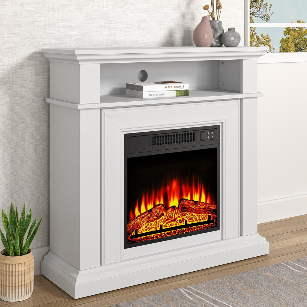 FFP24245 36" Electric Fireplace Mantel-White