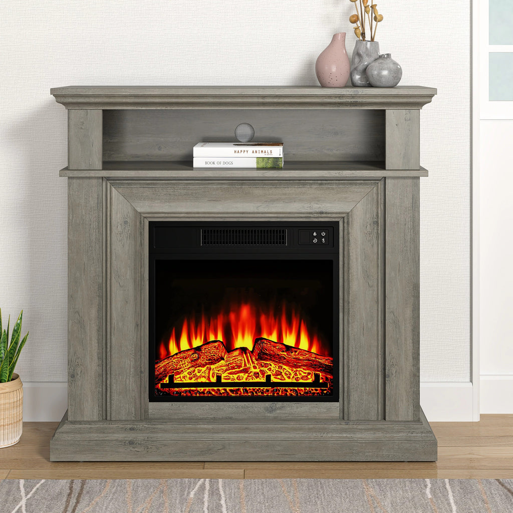 FFP24246 36" Electric Fireplace Mantel-Brown