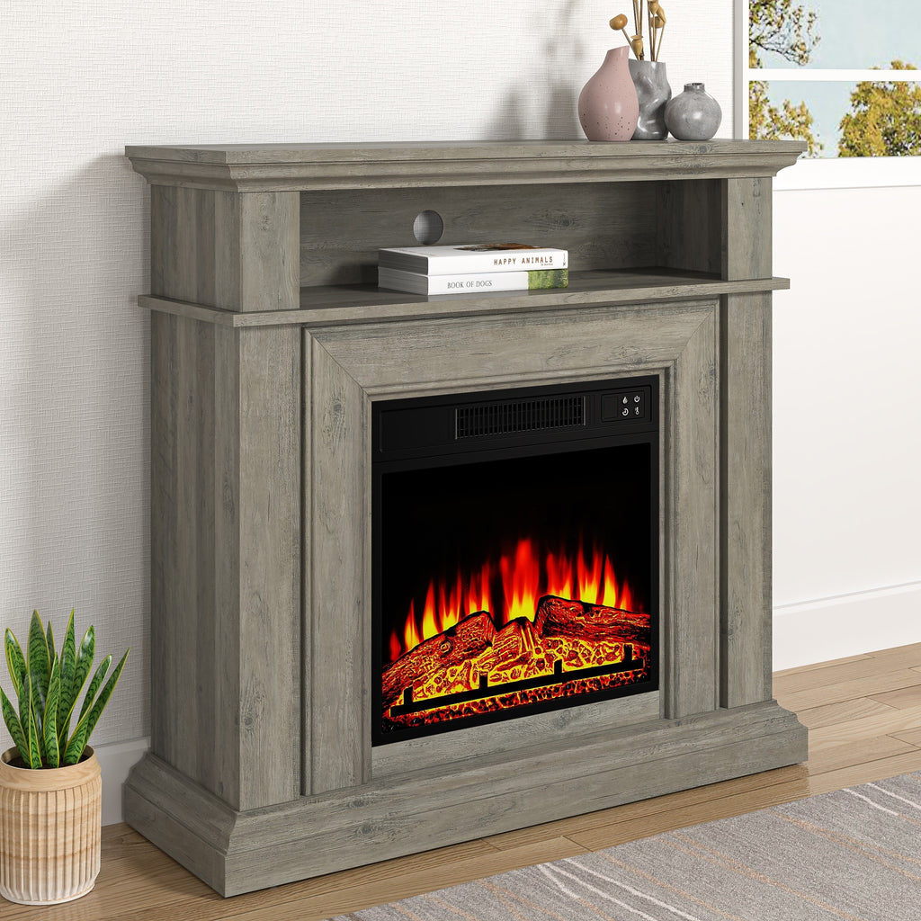 FFP24246 36" Electric Fireplace Mantel-Brown