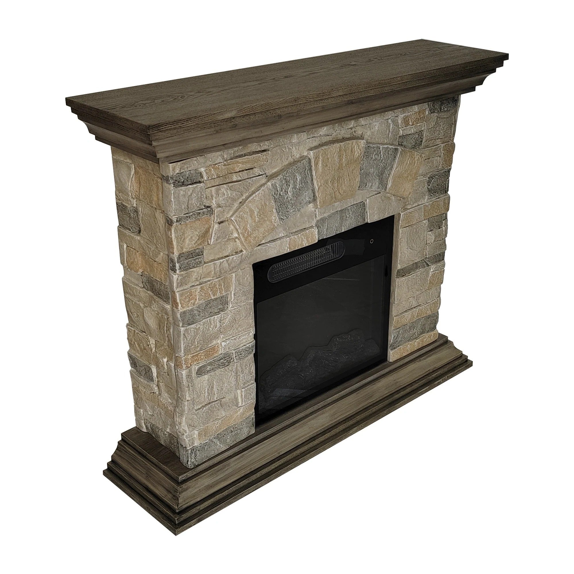FFP23238 40" Electric Fireplace Mantel with Faux Brick-Muddy