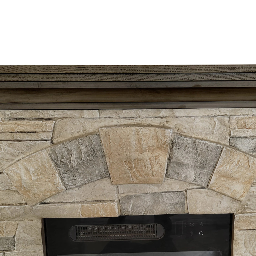 FFP23238 40" Electric Fireplace Mantel with Faux Brick-Muddy