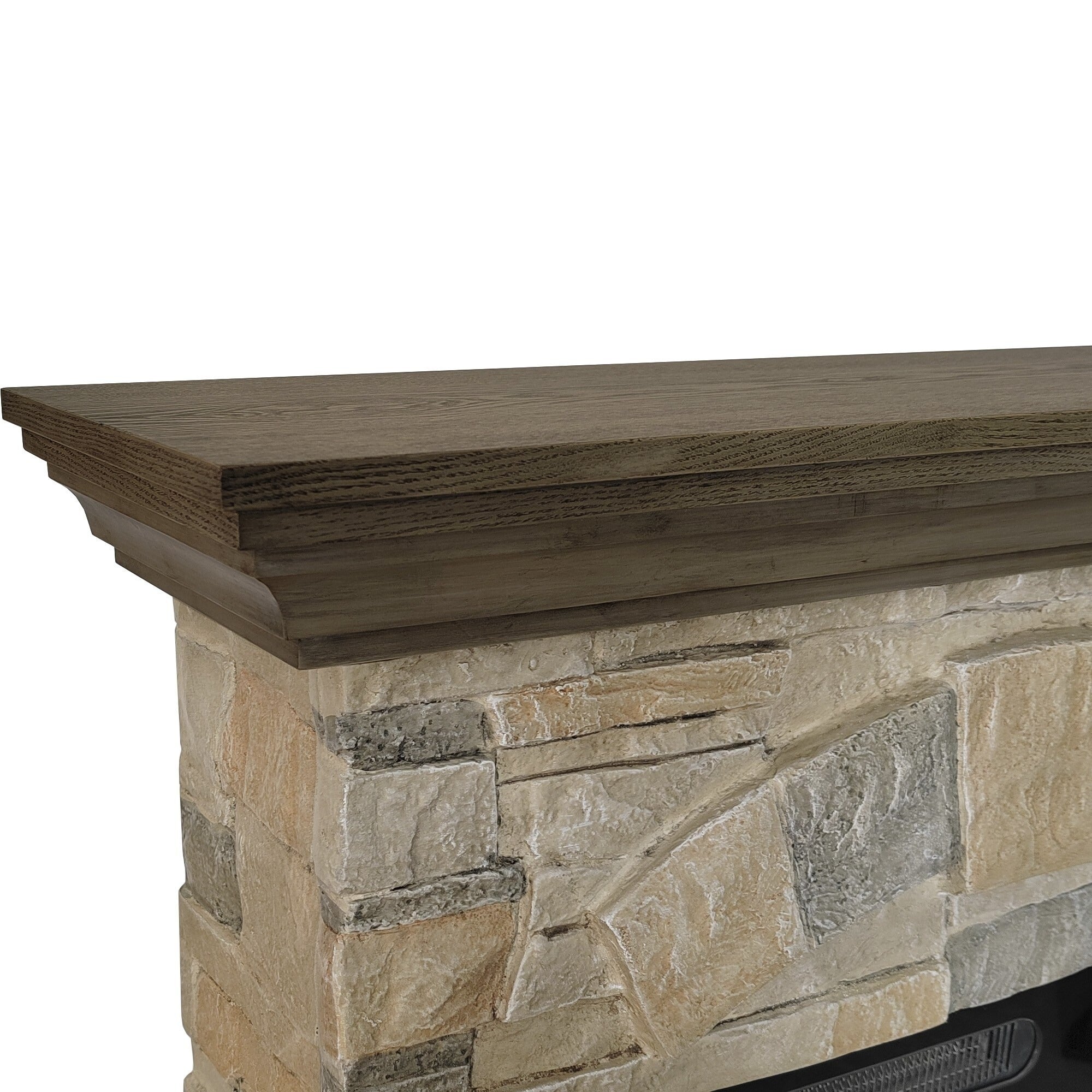 FFP23238 40" Electric Fireplace Mantel with Faux Brick-Muddy