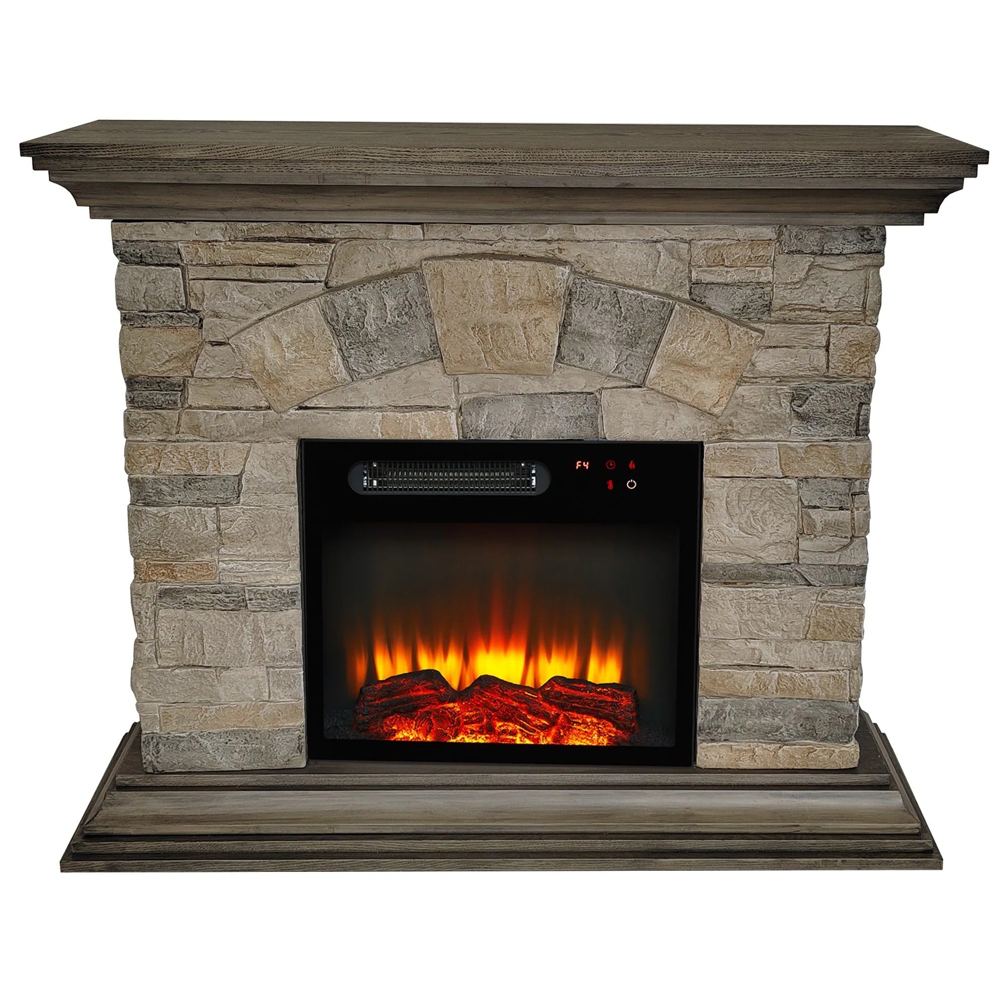 FFP23238 40" Electric Fireplace Mantel with Faux Brick-Muddy