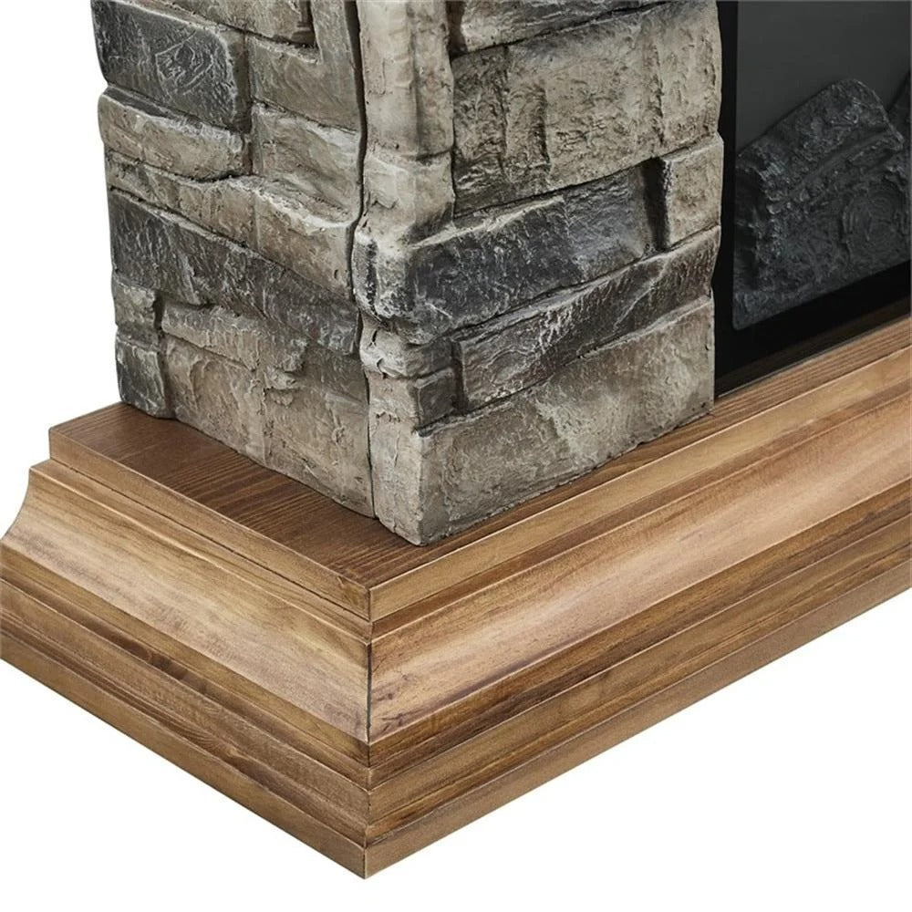 FFP21233 40" Electric Fireplace Mantel with Faux Brick-Brown