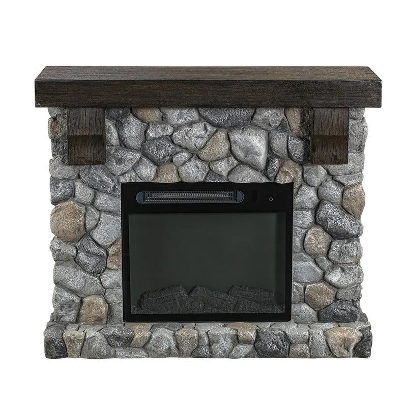 FFP20151 44" Electric Fireplace Mantel with Faux Brick-Grey