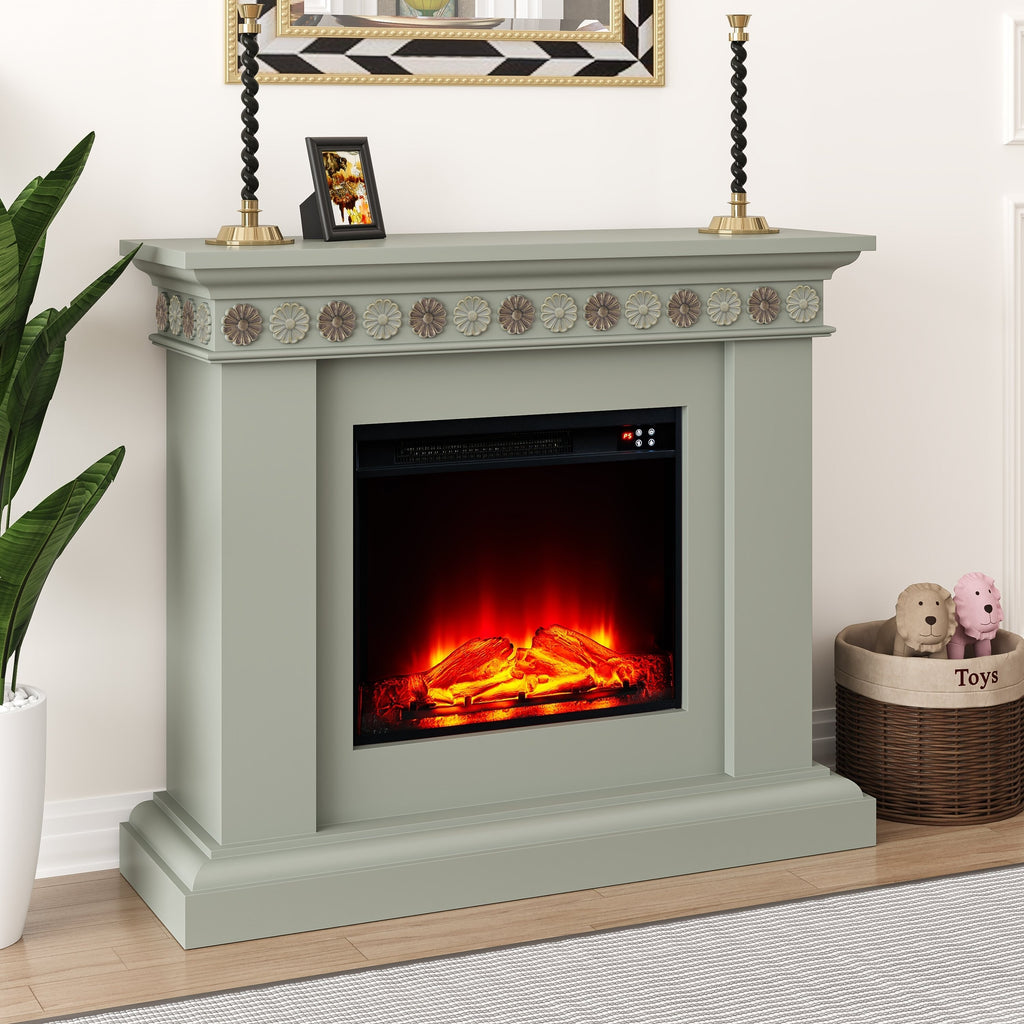 FFP24126 46.5" Electric Fireplace Mantel-Grey