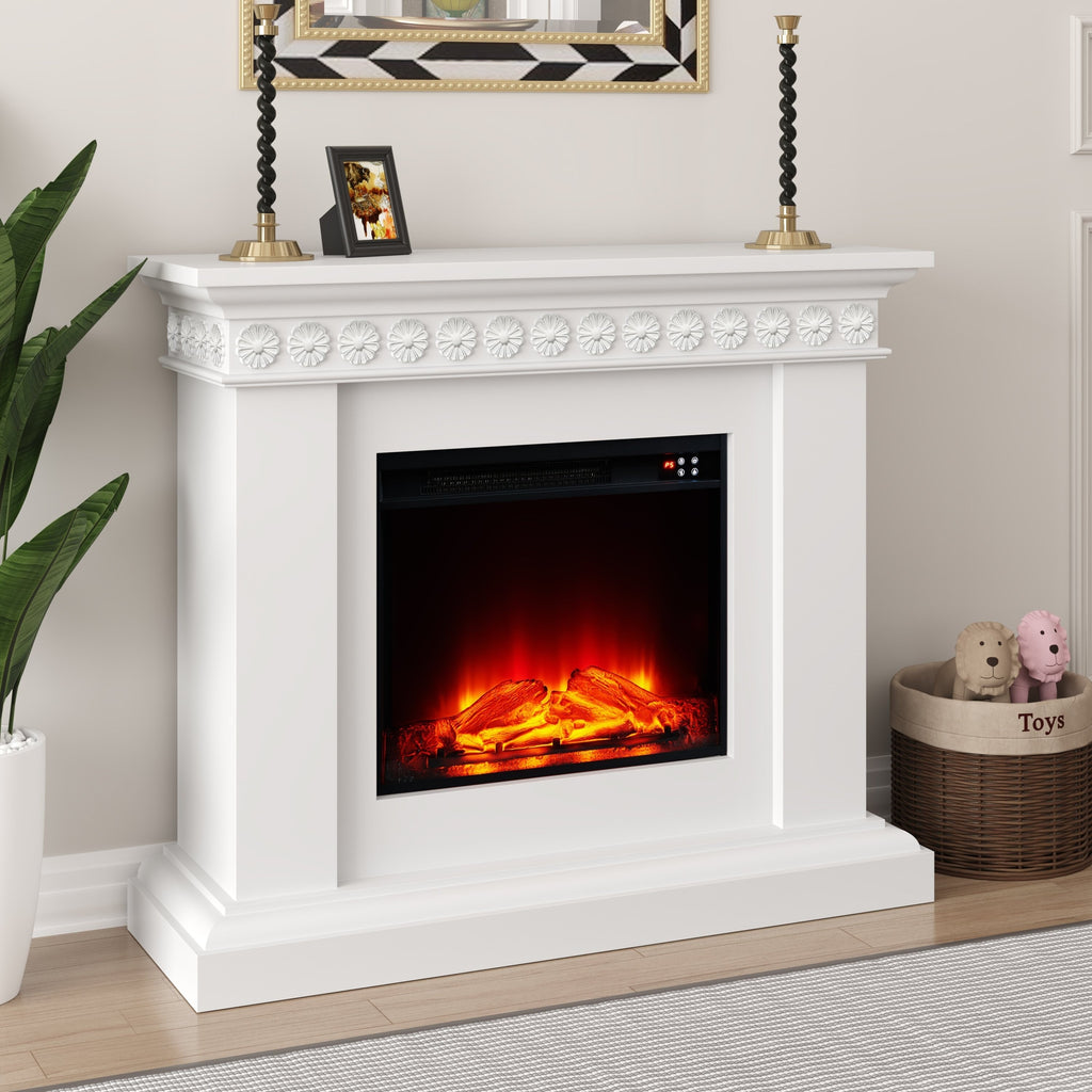 FFP24125 46.5" Electric Fireplace Mantel-White
