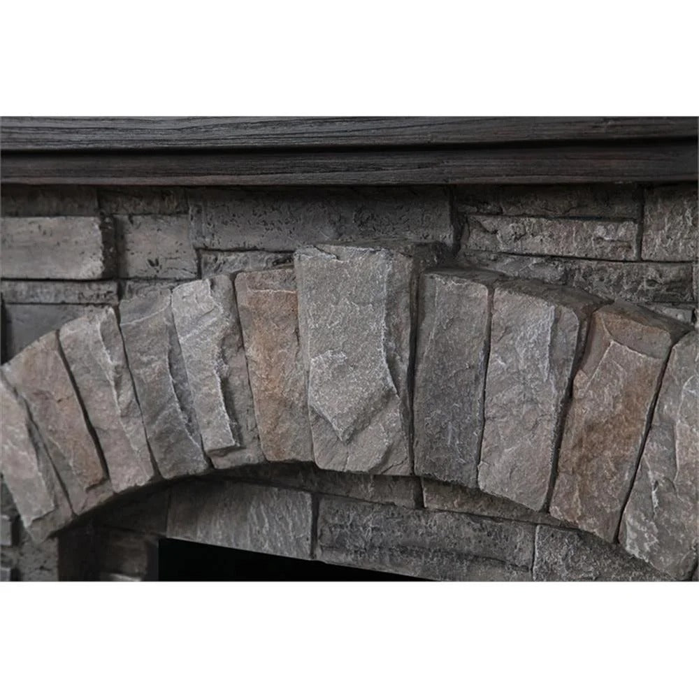 FFP20141 36" Electric Fireplace Mantel with Faux Brick-Grey