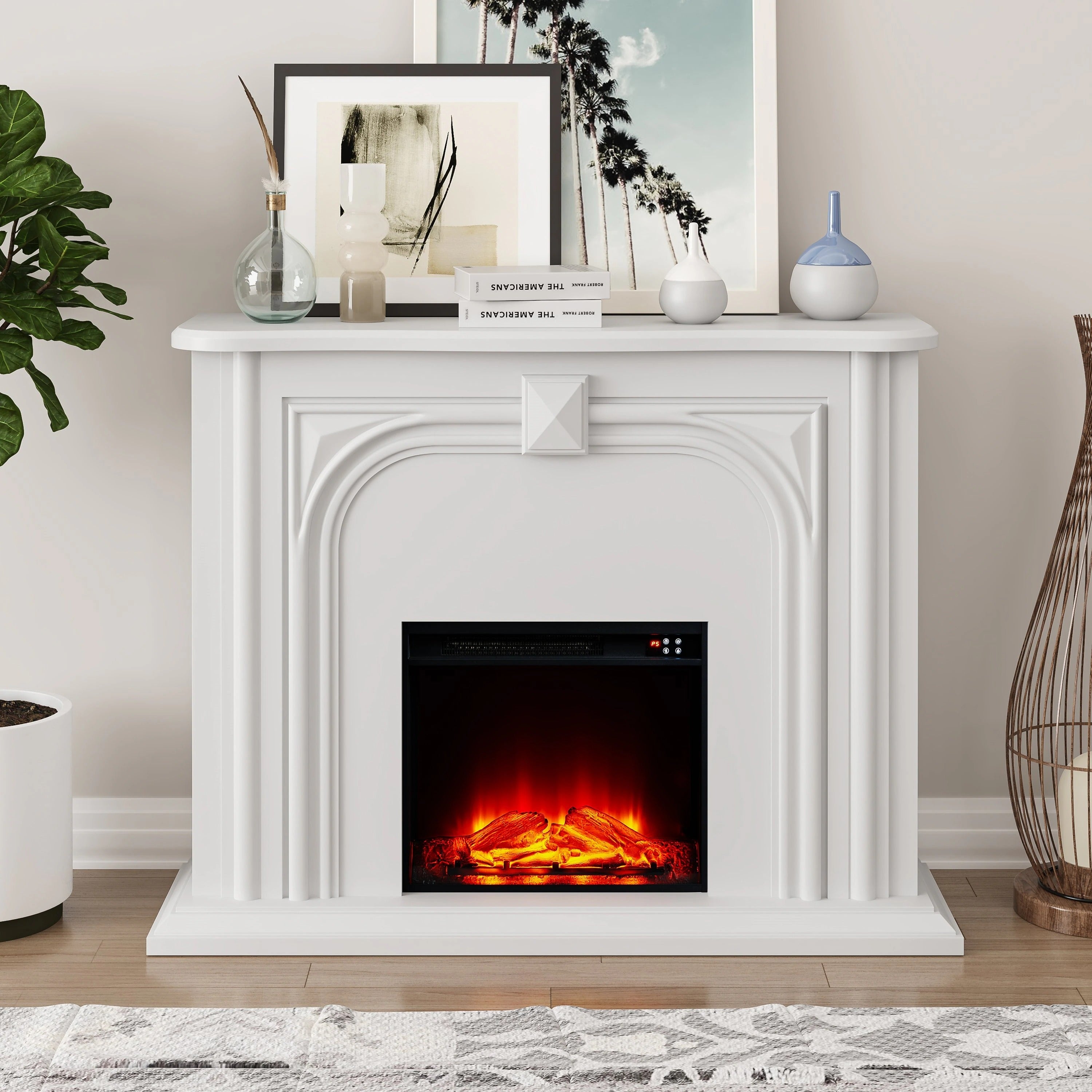 FFP24346 47.5" Electric Fireplace Mantel-White