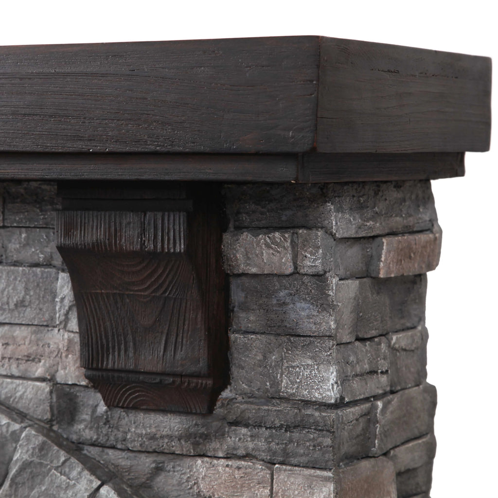 FFP20121 45" Electric Fireplace Mantel with Faux Brick-Grey