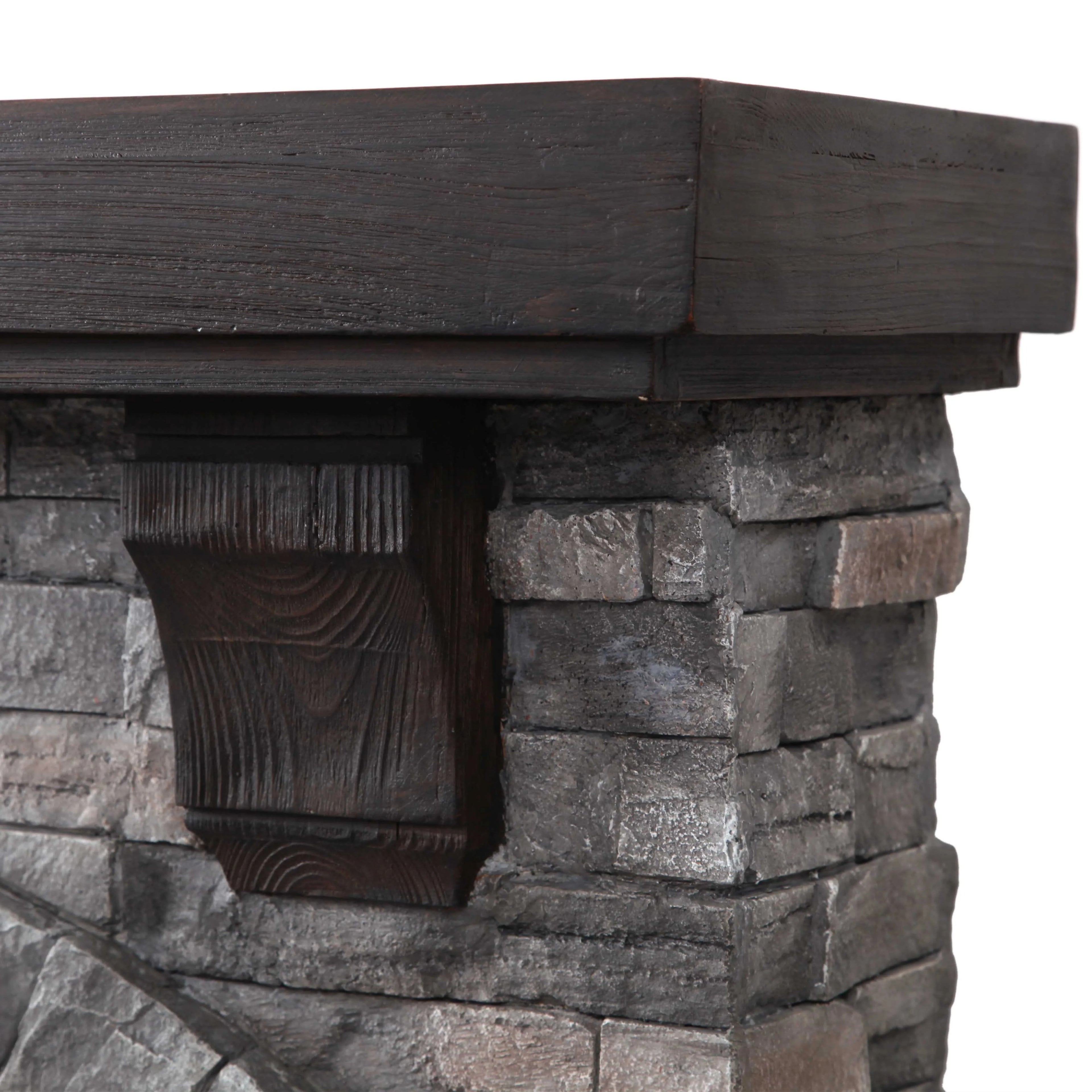 FFP20121 45" Electric Fireplace Mantel with Faux Brick-Grey