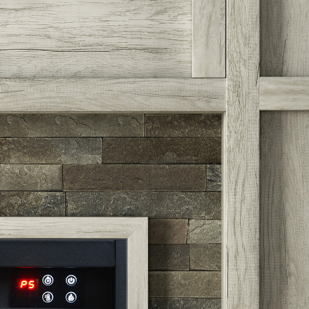 FFP23345 48" Electric Fireplace Mantel with Faux Brick-Grey