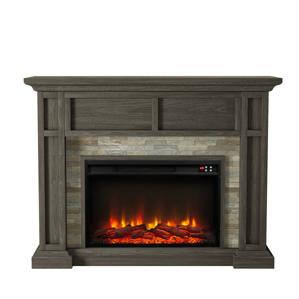 FFP23346 48" Electric Fireplace Mantel with Faux Brick-Brown