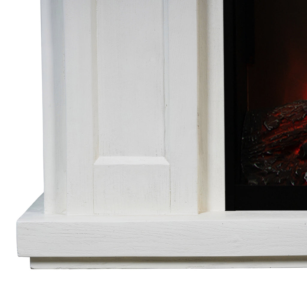 FFP23612 48" Electric Fireplace Mantel with Faux Brick-White
