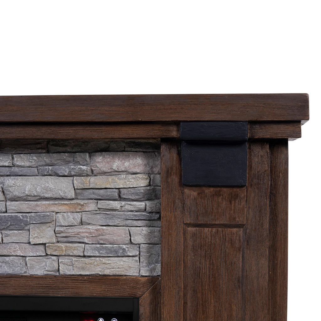 FFP23611 48" Electric Fireplace Mantel with Faux Brick-Brown