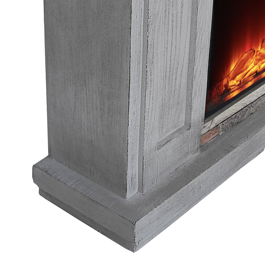 FFP22190 48" Electric Fireplace Mantel with Faux Brick-Grey