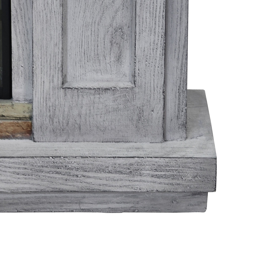 FFP22190 48" Electric Fireplace Mantel with Faux Brick-Grey