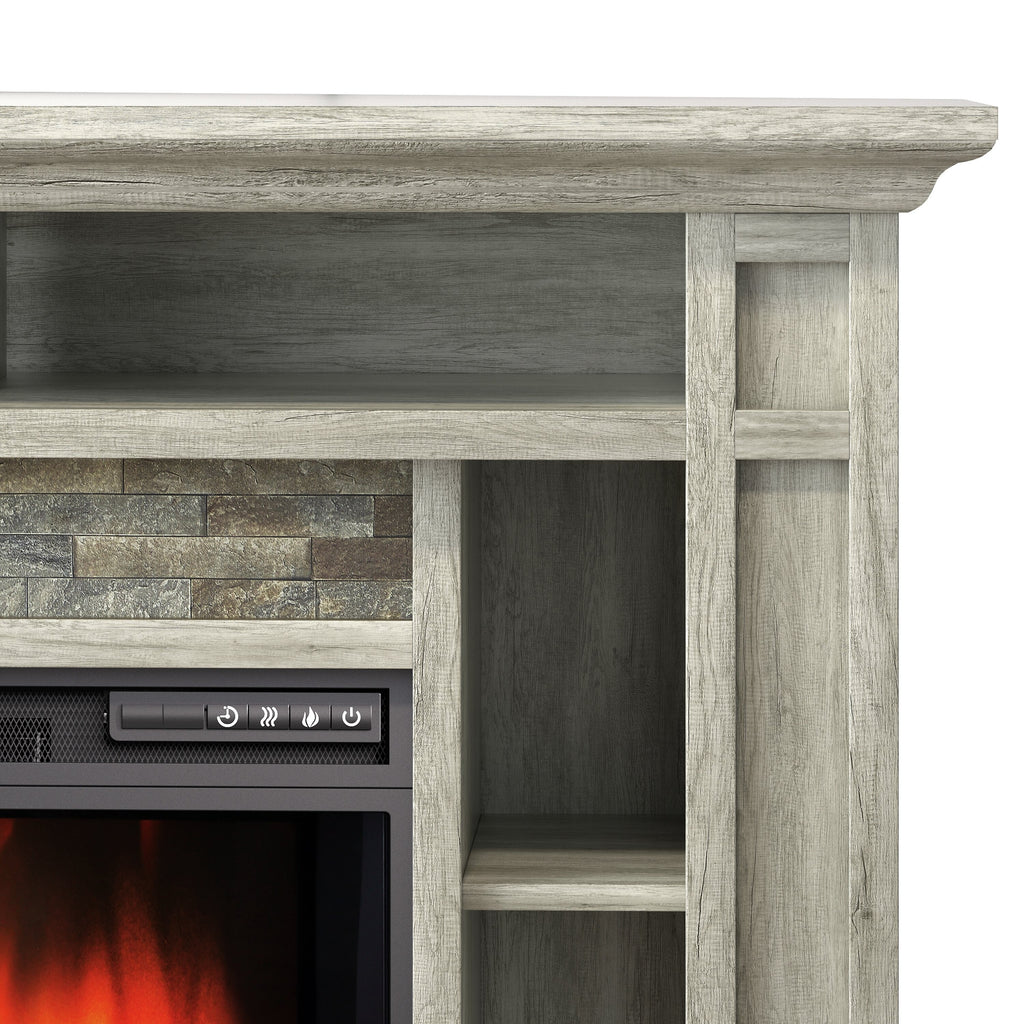 FFP24225 50" Corner Electric Fireplace Mantel-Grey