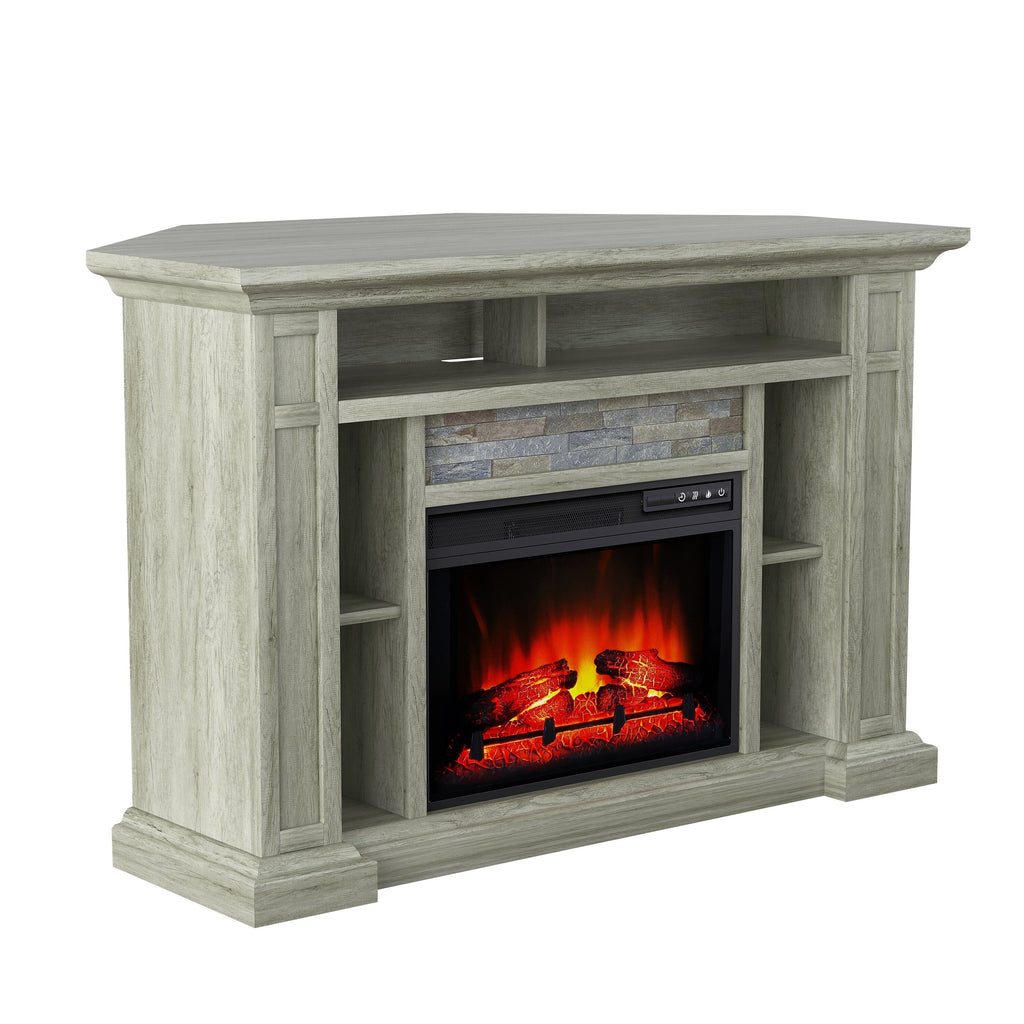 FFP24225 50" Corner Electric Fireplace Mantel-Grey