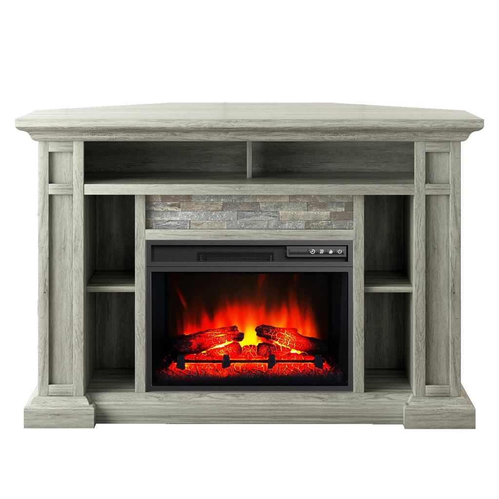 FFP24225 50" Corner Electric Fireplace Mantel-Grey