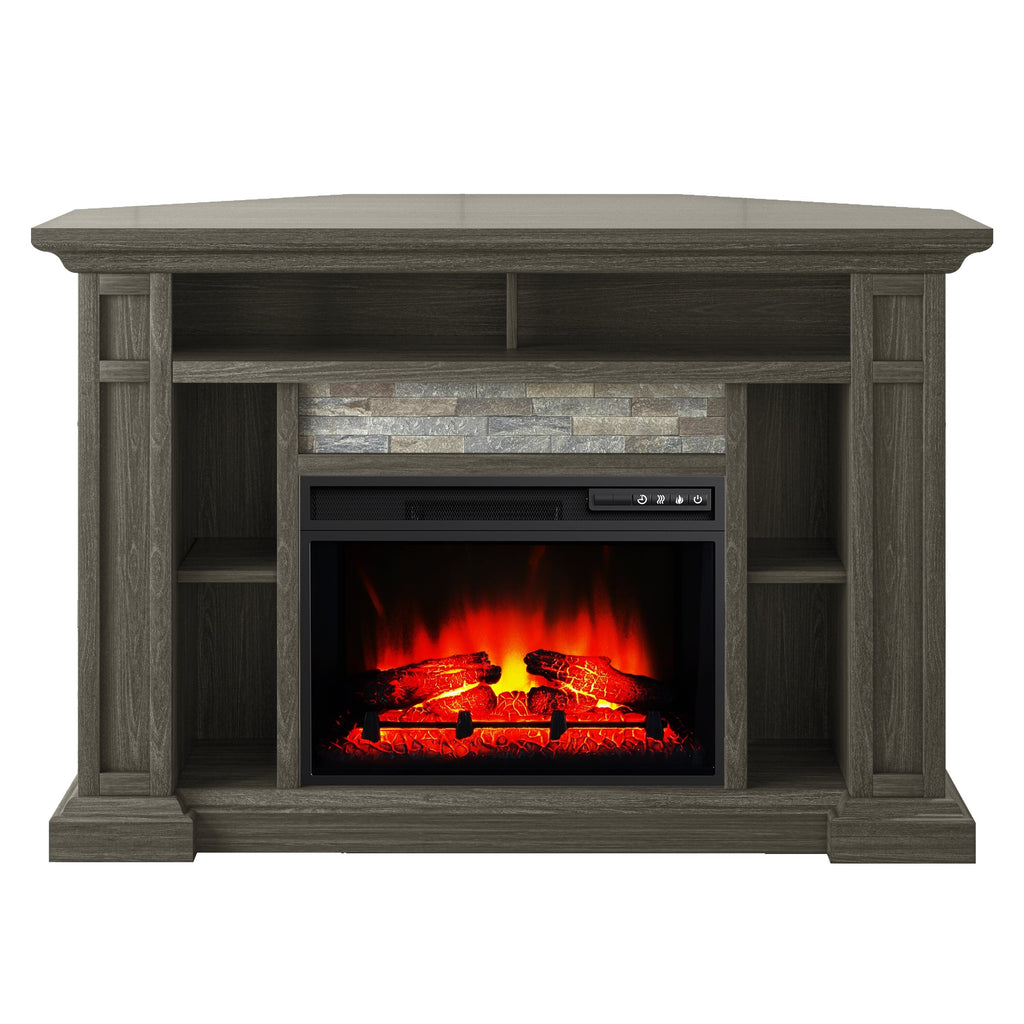 FFP24226 50" Corner Electric Fireplace Mantel-Brown