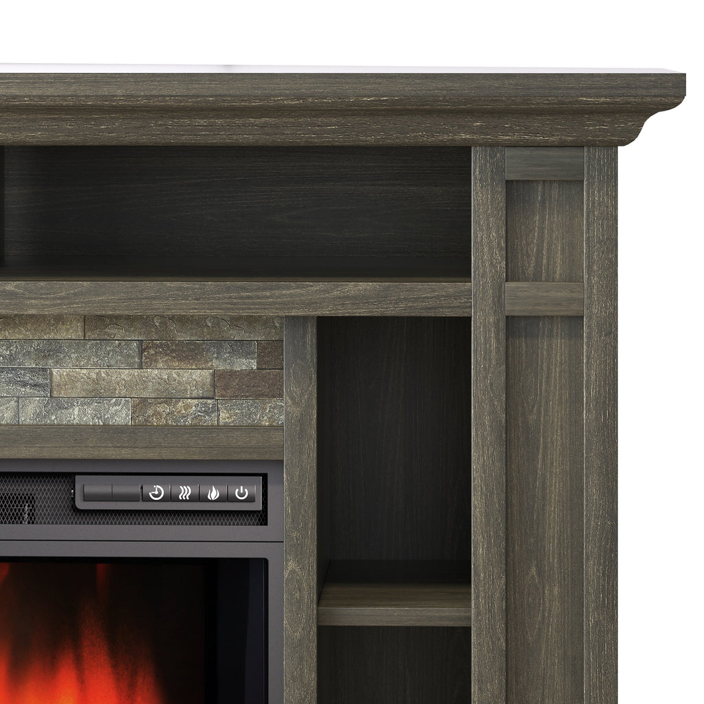 FFP24226 50" Corner Electric Fireplace Mantel-Brown