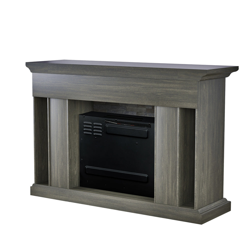 FFP24226 50" Corner Electric Fireplace Mantel-Brown