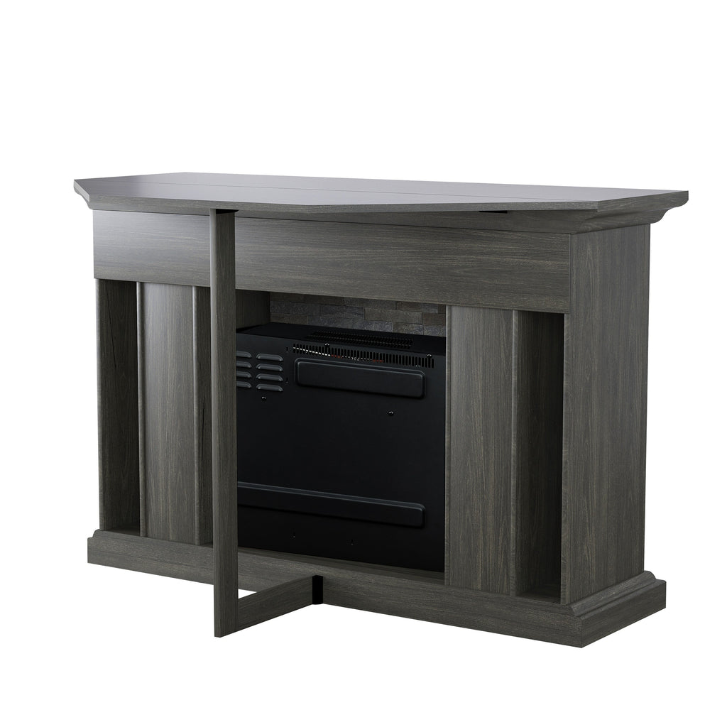 FFP24226 50" Corner Electric Fireplace Mantel-Brown