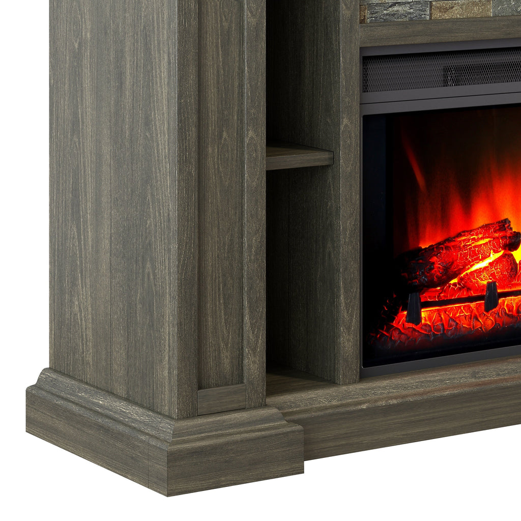 FFP24226 50" Corner Electric Fireplace Mantel-Brown
