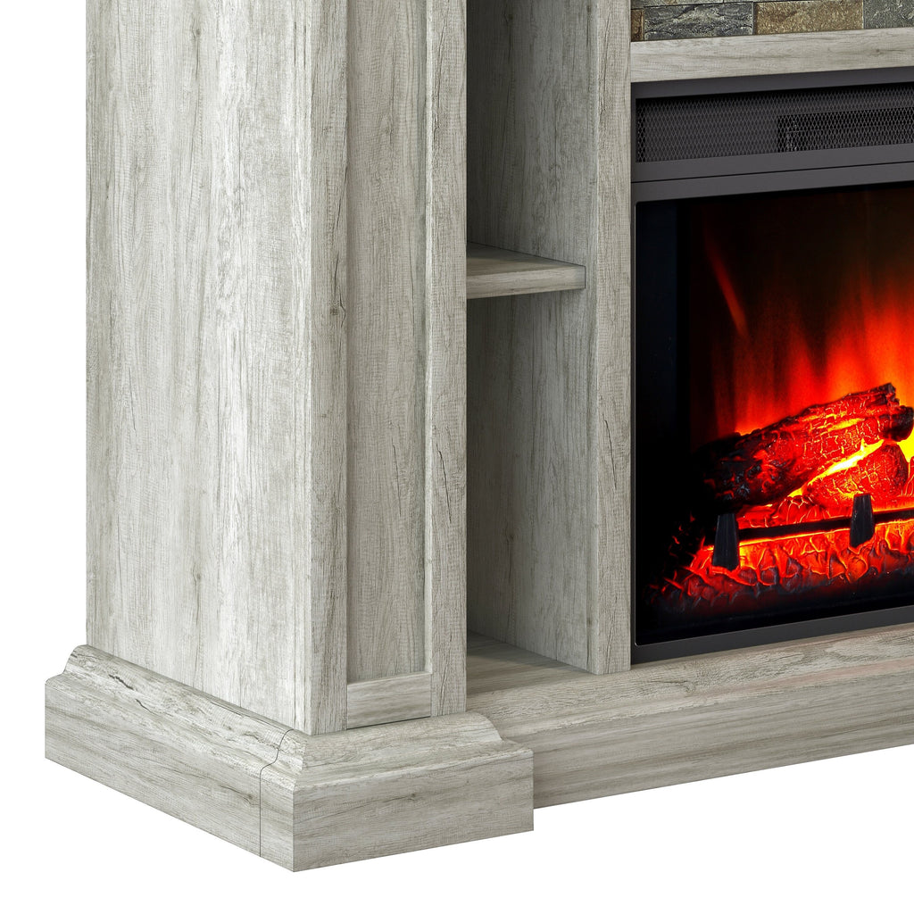 FFP24225 50" Corner Electric Fireplace Mantel-Grey