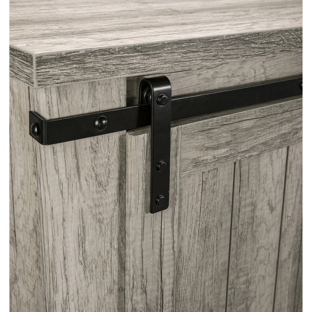 FFP20272 54" TV Stand with 18" Electric Fireplace & 2 Barn Door-Grey