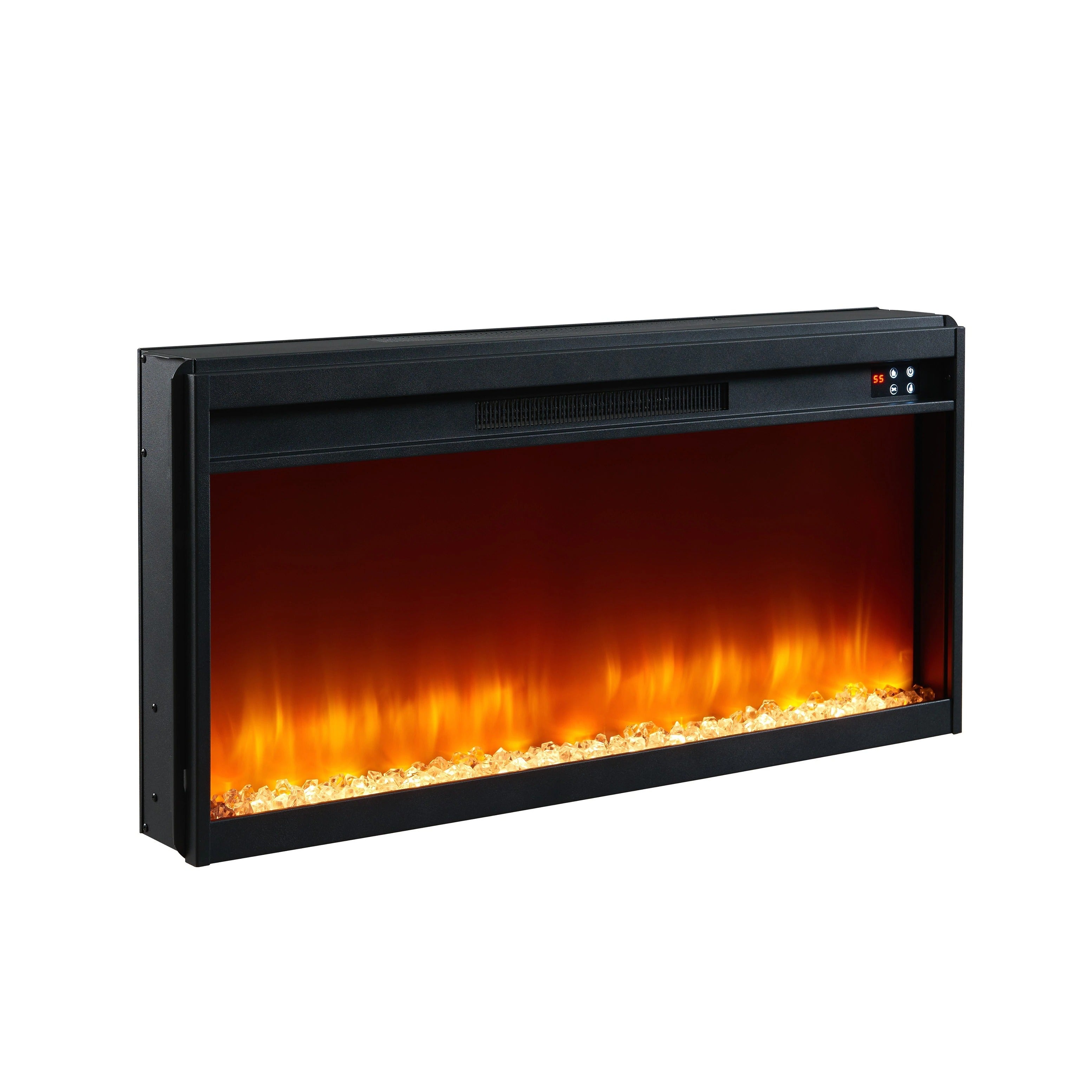 FFP22007 60" Electric Fireplace Mantel with Faux Brick-White