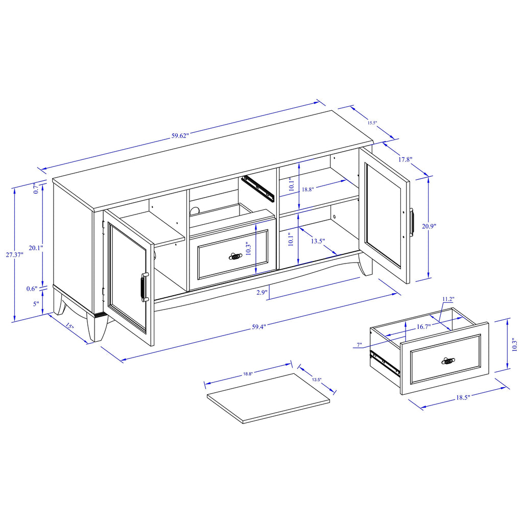 FTS22310 60" TV Stand-Beige