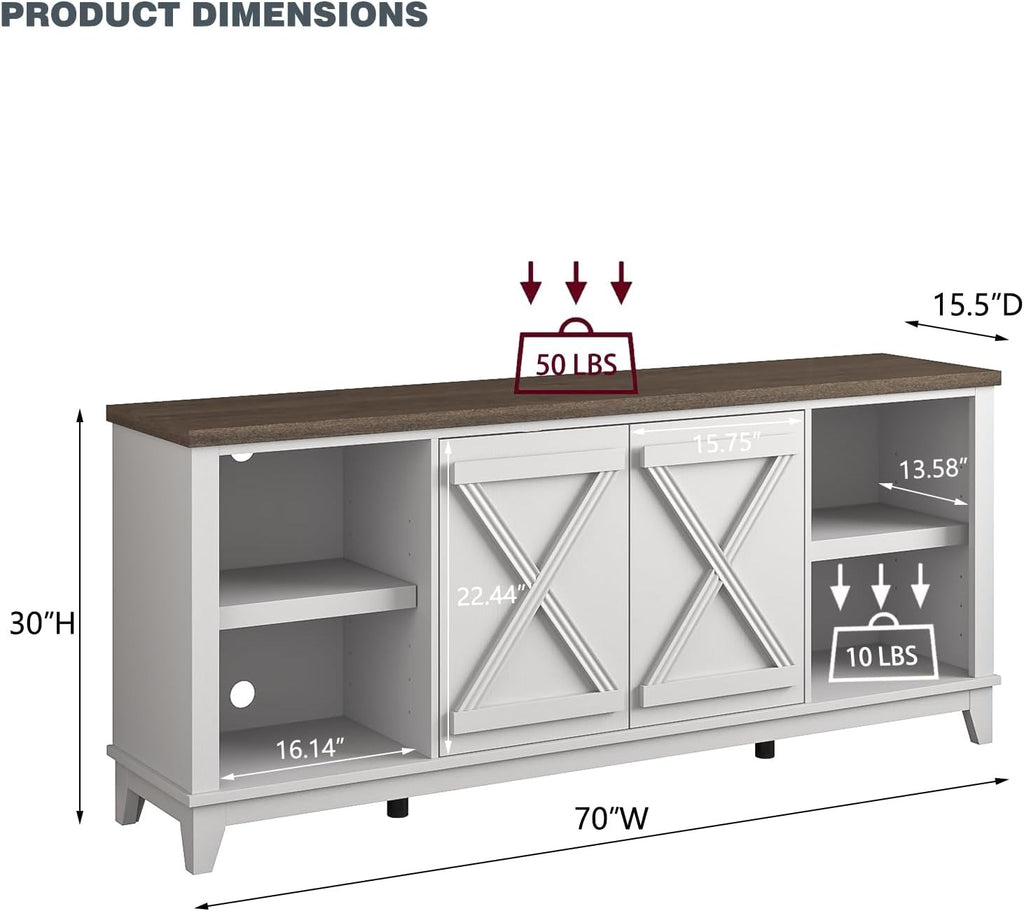 FTS23281 70" TV Stand-White