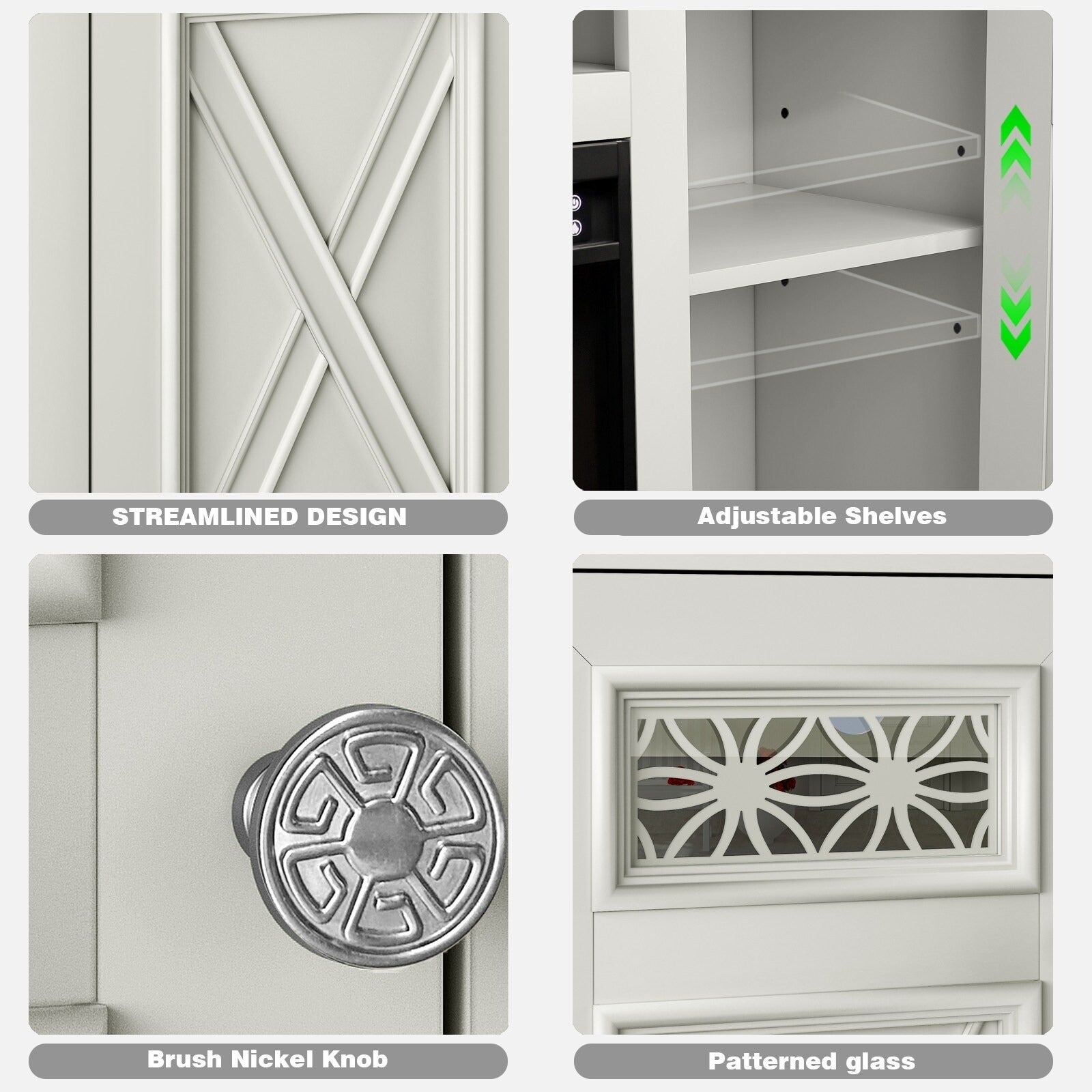 FTS24283 61" TV Stand with 26" Electric Fireplace-White