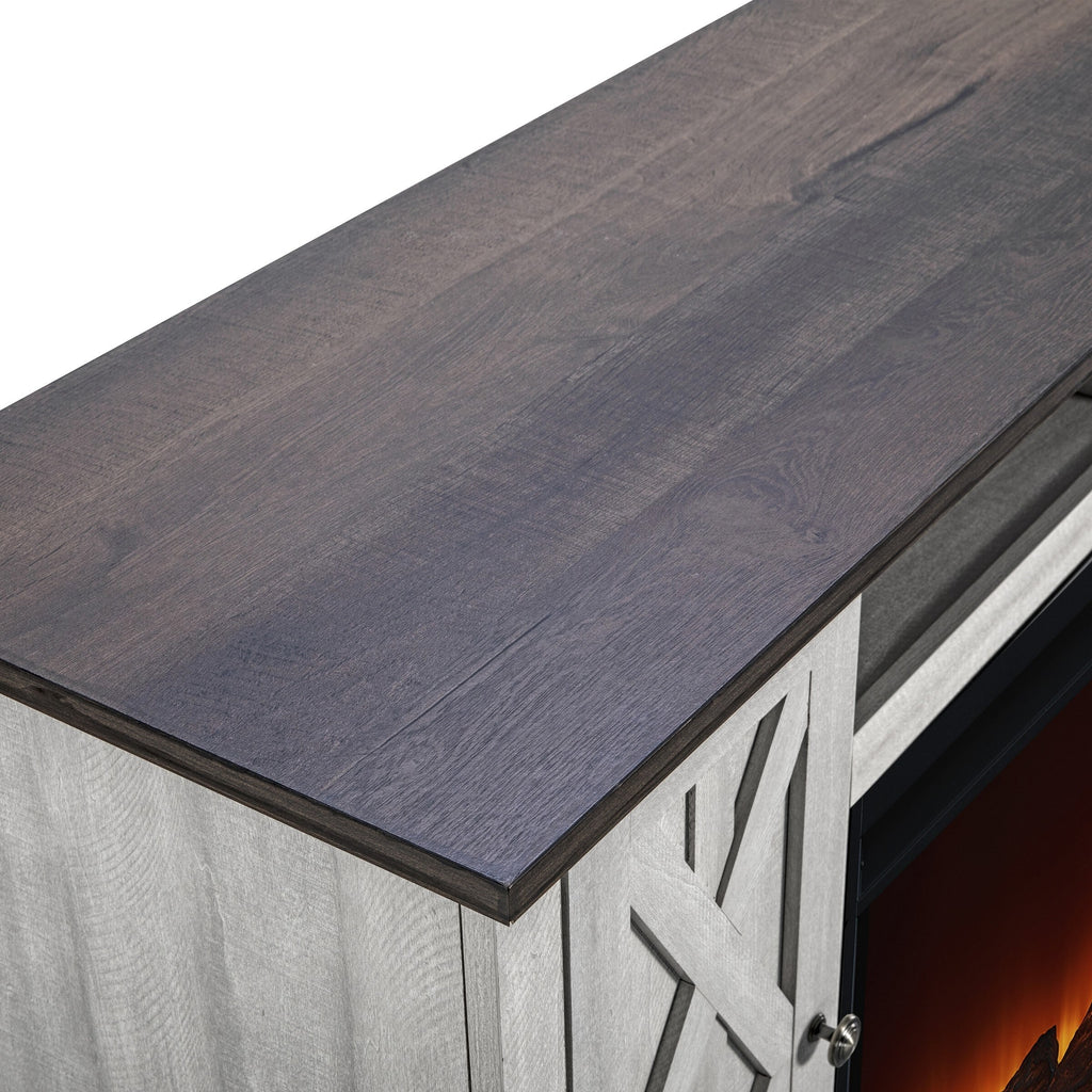 FTS21200 68" TV Stand with 36" Electric Fireplace-White