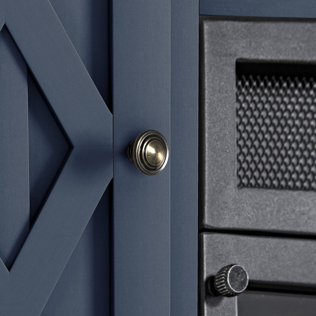 FTS22201 68" TV Stand with 36" Electric Fireplace-Navy