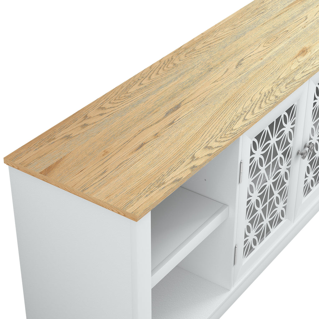 FTS22913 70" TV Stand-Grayish White