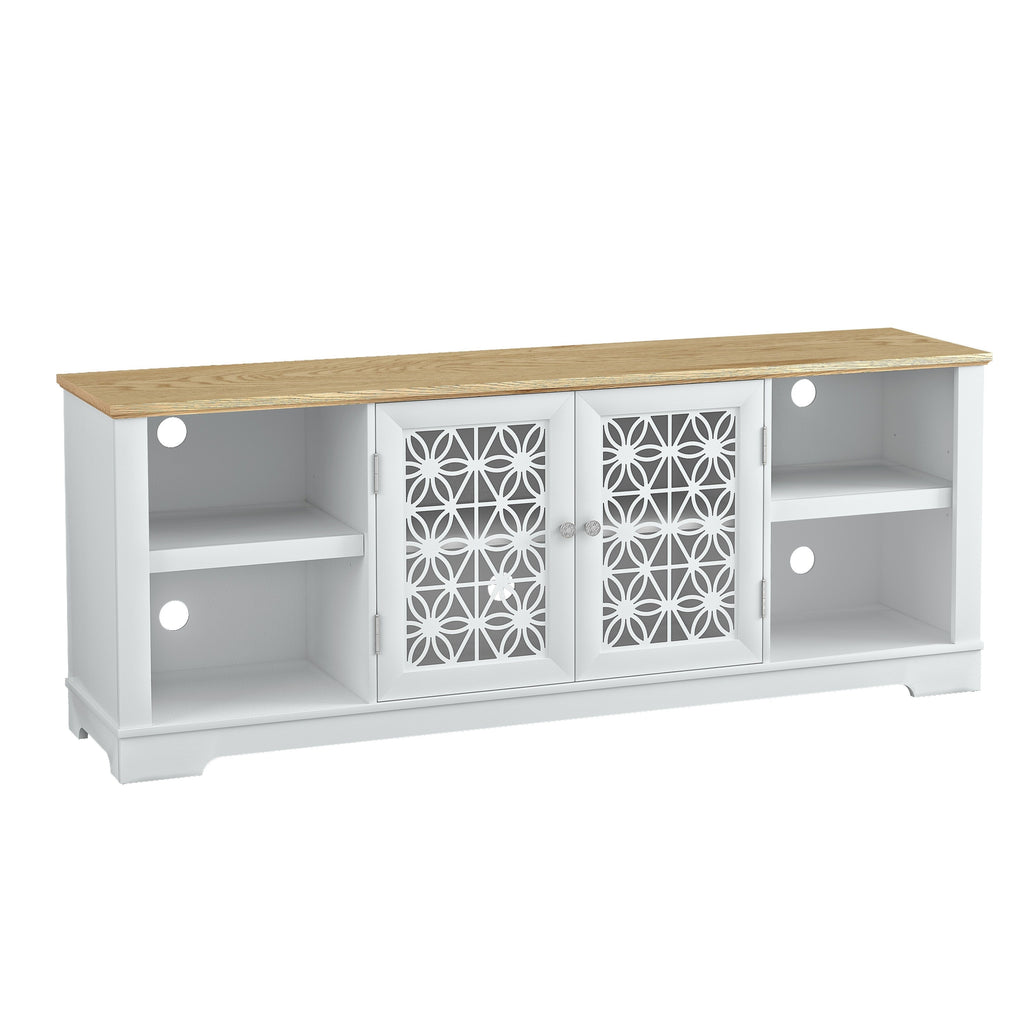 FTS22913 70" TV Stand-Grayish White
