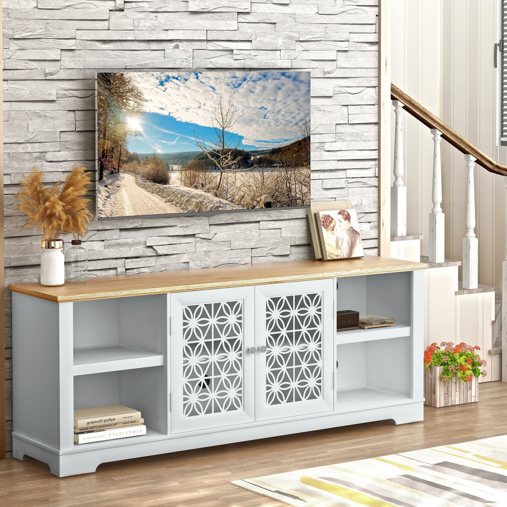 FTS22913 70" TV Stand-Grayish White