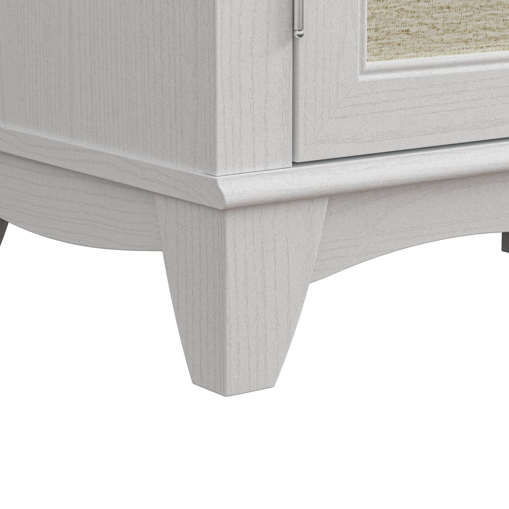 FTS23222 63" TV Stand with 26" Electric Fireplace-White