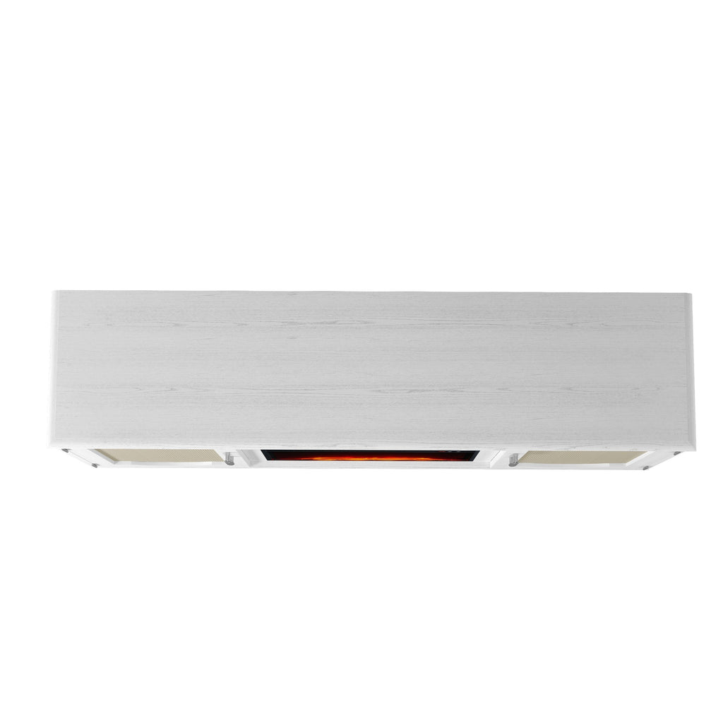 FTS23216 63" TV Stand with 23" Electric Fireplace-White