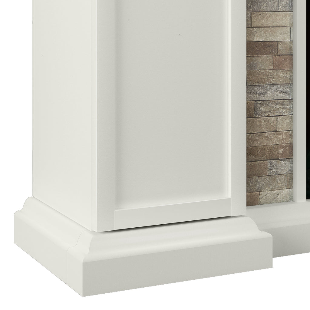 FFP24178 70" Electric Fireplace Mantel with Faux Brick-White