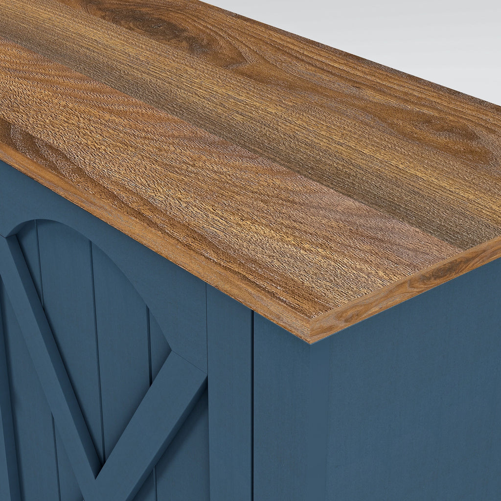 FTS23235 70" TV Stand with 26" Electric Fireplace-Navy